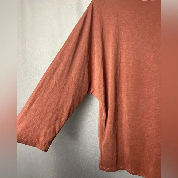 Green Envelope Terracotta Utility Modern Earthy Minimalist Long Sleeve Top M - Picture 2 of 6